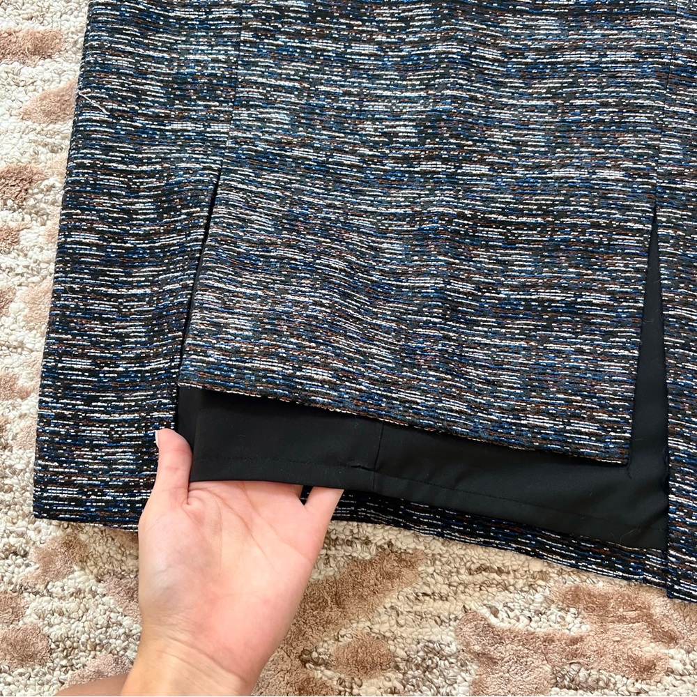 Halogen Tweed Midi Blue and Black Pencil Skirt Size 8 NWT - Picture 4 of 7